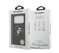 CG MOBILE Karl Lagerfeld Silicone Ring "Karl & Choupette" Compatible with MagSafe Case for iPhone 17 Pro (Black)