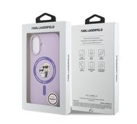 Karl Lagerfeld Liquid Silicone Karl and Choupette Case for iPhone 17 Purple