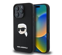 Karl Lagerfeld Liquid Silicone Karl Head Case for iphone 16 Pro 6.3" Black - KLHMP16LSKHPPLK