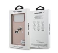 Karl Lagerfeld LiquidSilicone Karl and ChoupetteHeadCase for iPhone17ProMax Pink