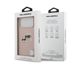 Karl Lagerfeld LiquidSilicone Karl and ChoupetteHeadCase for iPhone17ProMax Pink