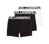 KARL LAGERFELD Men's Full Elastic Trunk Set (3X) Underwear, Black/White, L (Pack of 3)