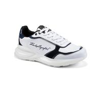 Karl Lagerfeld Men's Gaetan Side Logo Sneaker, White/Blue, 8.5