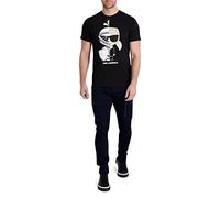 KARL LAGERFELD Men's Karl Knight Printed Graphic Tee Shirt T, Black, Medium