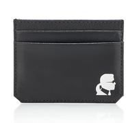 KARL LAGERFELD Men's Leather Card Case, Black, One Size, Leather Card Case