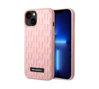 Karl Lagerfeld Monogram 3D Pattern Case, Pink - iPhone 14 Plus
