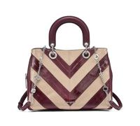 KARL LAGERFELD Paris Benoite Chevron Eel Satchel Bag | White Pepper/Cherry Plum, One Size