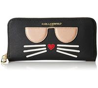 KARL LAGERFELD Paris Hermine Continental Zip Around Wallet, Deep BLK/Gold, One Size