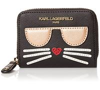 KARL LAGERFELD Paris Maybelle Small Leather Good Wallet, Blk/Gold, One Size