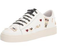 Karl Lagerfeld Paris Women's Cate Pins Lace Up Platform Sneaker, Bright White, 9.5