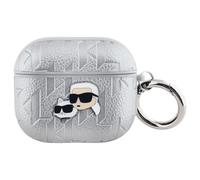 Karl Lagerfeld PU Embossed Karl and Choupette Head Case for AirPods 3