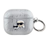 Karl Lagerfeld PU Embossed Karl and Choupette Head Case for AirPods 3