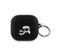 Karl Lagerfeld PU Embossed Karl and Choupette Heads Case for AirPods 4 Black