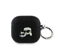 Karl Lagerfeld PU Embossed Karl and Choupette Heads Case for AirPods 4 Black