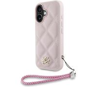 Karl Lagerfeld Quilted Initial Logo with Chain Strap Case for iPhone 16 Pink