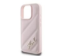 CG MOBILE Karl Lagerfeld KLHCP16XPQDSMGP Case for iPhone 16 Pro Max 6.9 Inch Pink Hard Case Quilted Signature