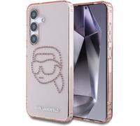 CG MOBILE Karl Lagerfeld Rhinestone Karl Head Logo Case for Samsung Galaxy S25 Pink