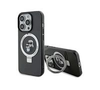Karl Lagerfeld Ring Stand Karl & Choupette MagSafe Case, Black - iPhone 14 Pro