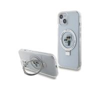 Karl Lagerfeld Ring Stand Karl & Choupette MagSafe Case, White - iPhone 15 / 14 / 13