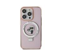 Karl Lagerfeld Ring Stand Karl & Choupette MagSafe Hardcase KLHMP15SHMRSKCP, Pink - iPhone 15