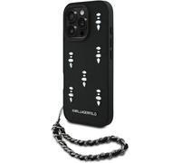 Karl Lagerfeld Saffiano Crystals with Chain Case for iPhone 16 Pro Max Black