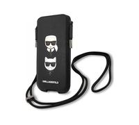 Karl Lagerfeld Saffiano Ikonik Karl & Choupette Head Hardcase KLHCP12MOPHKCK - Black