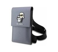 KARL LAGERFELD Bag KLWBSAKCPMG Silver Saffiano Karl & Choupette, silver