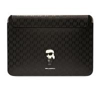 Karl Lagerfeld Saffiano Monogram Ikonik 16" Laptop Sleeve Black - KLCS16SAKHPKK