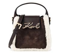 Karl Lagerfeld Signature Mini Bag Handbag Genuine Leather 18 cm brown