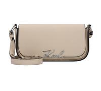 Karl Lagerfeld Signature Shoulder Bag Genuine Leather 24 cm beige
