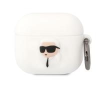 Karl Lagerfeld Silicone Case Pods 3 Karl Head 3D Luxe Shockproof, White