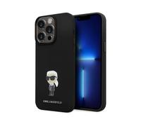 Karl Lagerfeld Silicone Ikonik Metal Pin Case, Black - iPhone 15 Pro Max