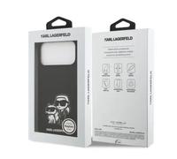 Karl Lagerfeld Silicone Karl and Choupette Sketch Case for iPhone 17ProMax Black