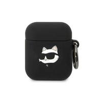 KARL LAGERFELD Silicone NFT Choupette Head 3D Case AirPods 1/2 Gen, Black