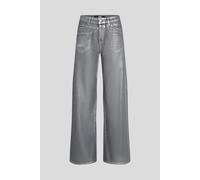 Karl Lagerfeld Silver Metallic Wide Leg Denim Pants size W27 | Wide Pants Outlet | Women | Blue W27