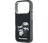CG MOBILE Karl Lagerfeld Smooth Karl & Choupette Body Sketch Compatible with MagSafe Case for iPhone 18 Pro / 17 Pro (Black)