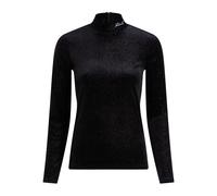 Karl Lagerfeld sparkle velvet high-neck top - Black XS-S-M-L-XL