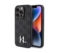 Karl Lagerfeld TPU Hardcase Hot Stamp KL Metal Logo Monogram Case, Black - iPhone 15 Pro Max