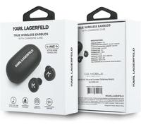 Karl Lagerfeld TWS Saffiano Logo ENC Earbuds Black - KLTWSPSALMK