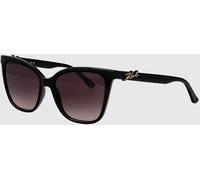 Karl Lagerfeld Vintage Cat Eye Acetate Sunglasses with Metallic Logo - Size: 56 - female
