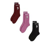 Karl Lagerfeld Women K/Ikon Sock (3 Pack)K Wine/Pink/Black 35-38