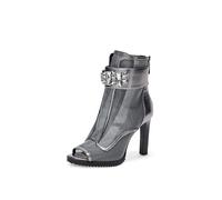 KARL LAGERFELD Women's Blayze Fashion BootieAnkle Boot | Peep Toe, Mesh Upper, Jewel Embellishment, Heel Zipper, Everyday Occasion