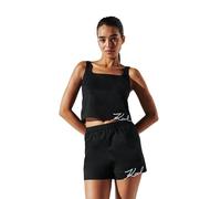 KARL LAGERFELD Women's Karl Signature Crop TOP, Black, M