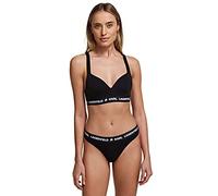 KARL LAGERFELD Women's Logo Thong, Black, Large