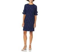 KARL LAGERFELD Women's Ruffle Pearl Trim Crepe Dress Dress