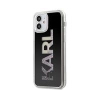 Karl - Liquid Glitter Case Logo With Multicolor Glitter - Black iPhone 12