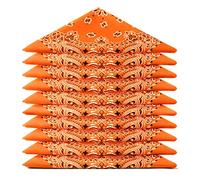 Karl Loven Bandana Piece - Paisley Mandala Pattern - 100% Cotton TÜV Tested - Thick Fabric - 20 Exclusive Colours, Orange (mandala pattern), 10er Pack