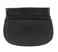 Karl Loven Men's Genuine Leather Small Black Lightweight Slim and Durable Double Compartment Money Banknote Keyring, Black Moon, Taille Unique, Purses
