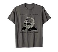 Karl Marx Coffee Tea Lover Property is Theft Pun Meme T-Shirt