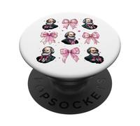 Karl Marx Communism Communist Girl Coquette Bow Pink PopSockets Adhesive PopGrip